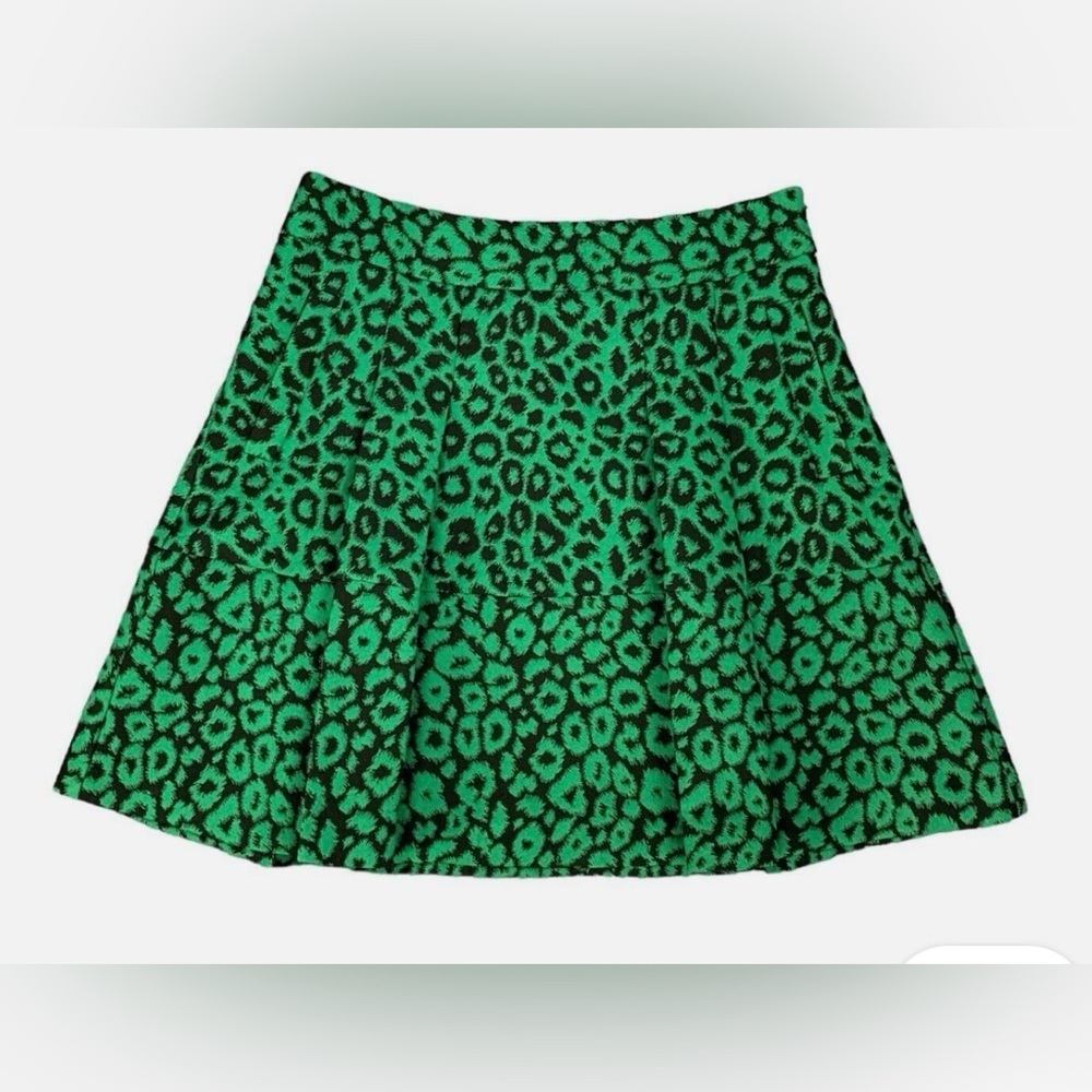 Banana Republic Green Leopard Print Jaquard Skirt - Picture 2 of 4